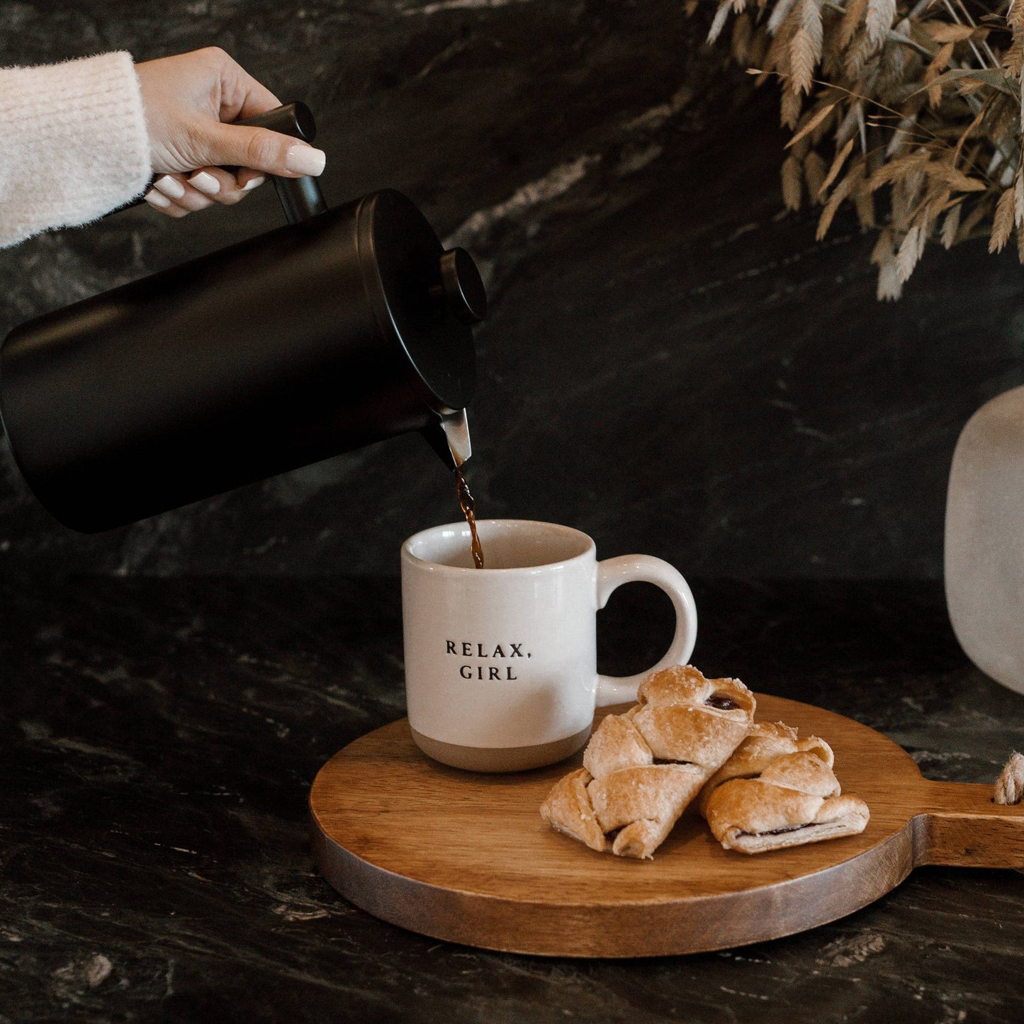Relax, Girl Stoneware Coffee Mug - Home Decor & Gifts