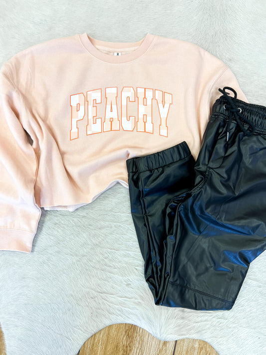 Peachy Cropped Sweatshirt
